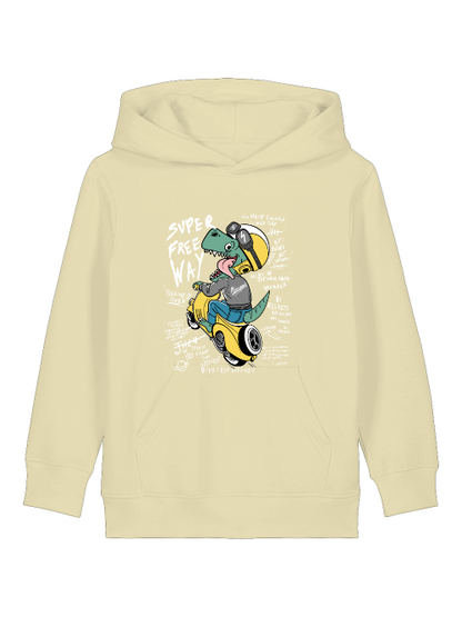 Cartoon Dinospeed auf Motorroller - Mini Cruiser Hoodie 2.0 Kinder Kapuzenpullover SK