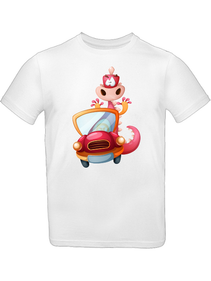 Cartoon Drache im Auto T-Shirt Kids SK