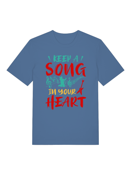 Keep a Song in your Heart color Front - Unisex Erwachsenen Bio Baumwolle T-Shirt Creator 2.0 ST/St SH