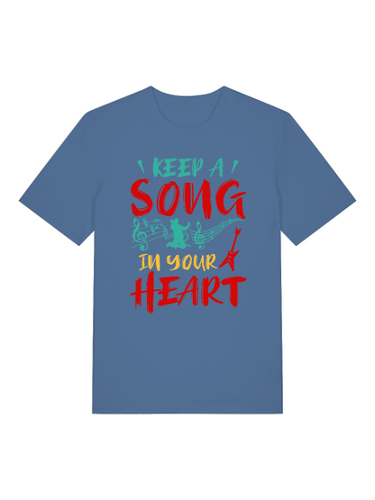 Keep a Song in your Heart color Front - Unisex Erwachsenen Bio Baumwolle T-Shirt Creator 2.0 ST/St SH