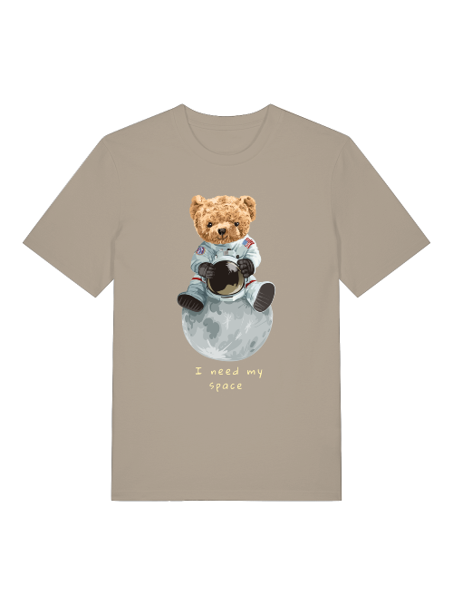 Astronaut Teddy Need my Space Front - Unisex Erwachsenen Bio Baumwolle Kurzarm Shirt Creator T-Shirt 2.0 ST/St SH