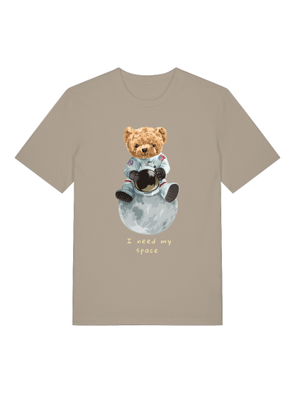 Astronaut Teddy Need my Space Front - Unisex Erwachsenen Bio Baumwolle Kurzarm Shirt Creator T-Shirt 2.0 ST/St SH