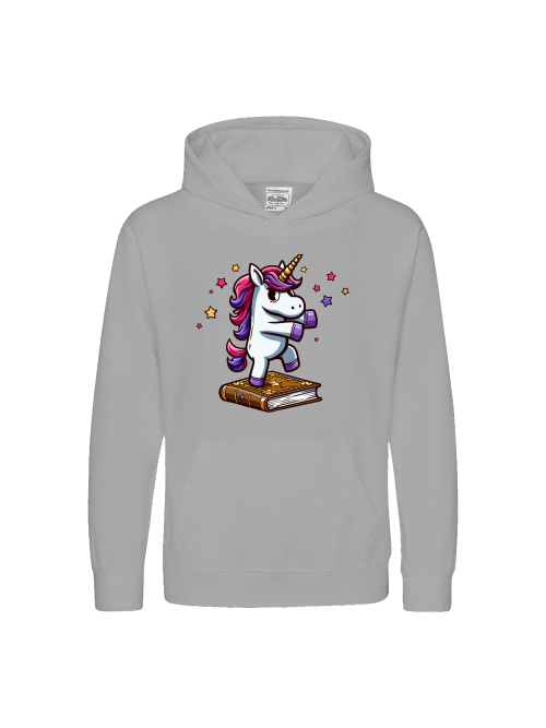 Kids Premium Hoodie Sweet Unicorn dances on book