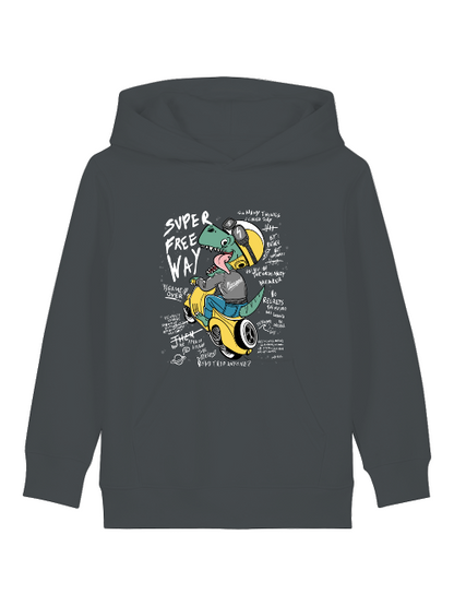 Cartoon Dinospeed auf Motorroller - Mini Cruiser Hoodie 2.0 Kinder Kapuzenpullover SK