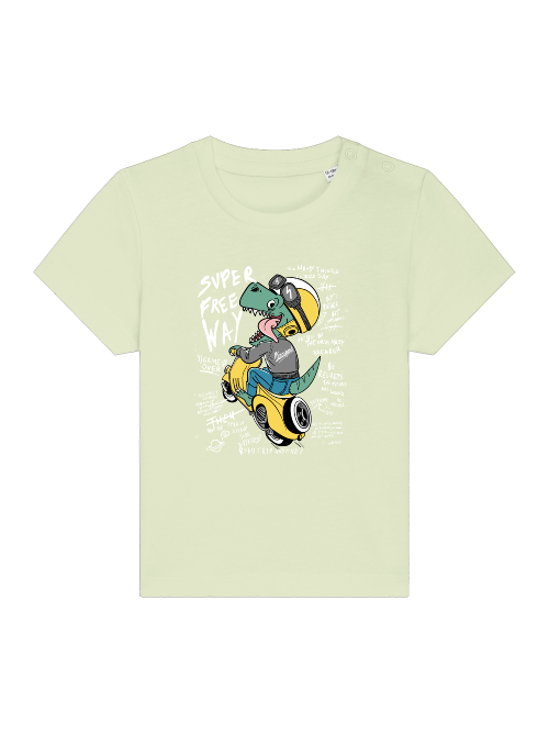 Cartoon Dinospeed auf Motorroller - Baby Creator T-Shirt SK