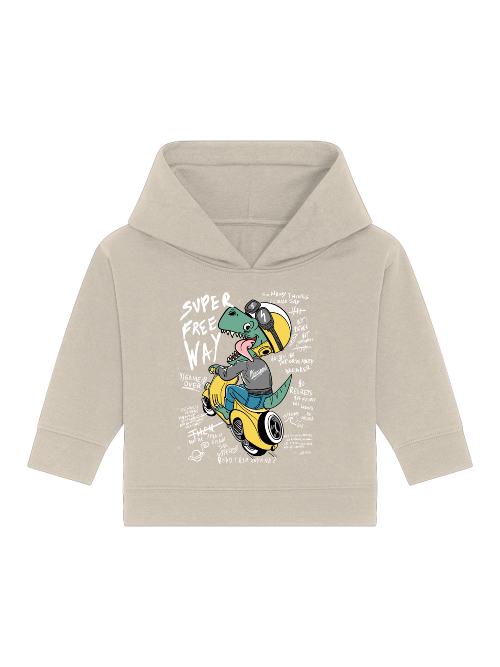 Cartoon Dinospeed auf Motorroller - Baby Cruiser Hoodie Baby Kleinkinder Kapuzenpullover SK