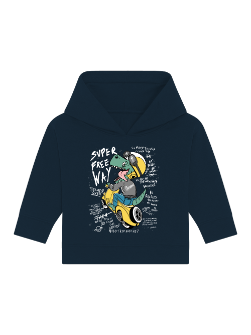 Cartoon Dinospeed auf Motorroller - Baby Cruiser Hoodie Baby Kleinkinder Kapuzenpullover SK