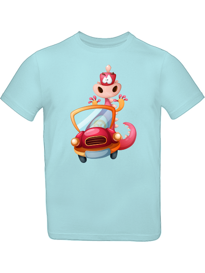 Cartoon Drache im Auto T-Shirt Kids SK