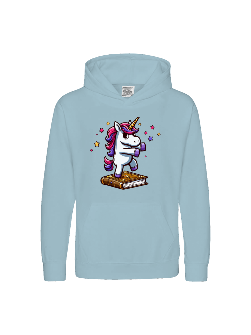 Kids Premium Hoodie Sweet Unicorn dances on book