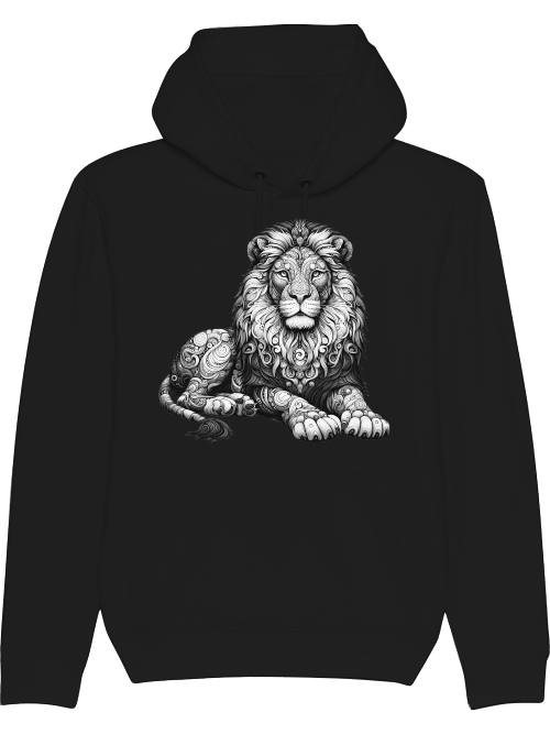 Cruiser hoodie mandala lion in gray