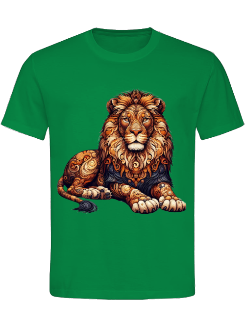 Heavy Cotton T-Shirt Mandala Lion