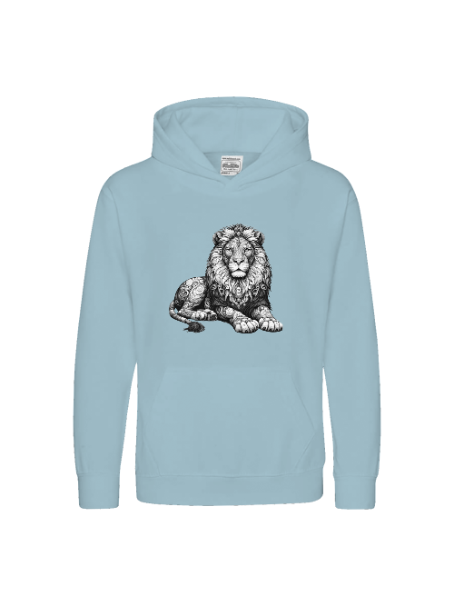 Kids Premium Hoodie Sweet Mandala Lion in gray