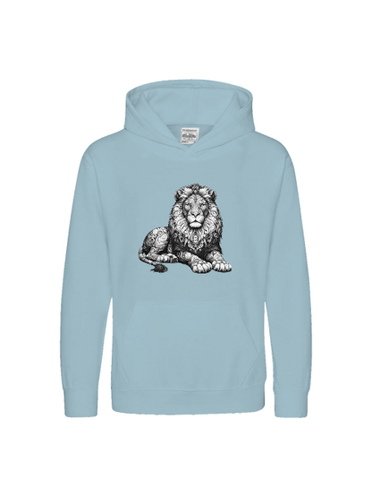 Sudadera con capucha Premium para niños Sweet Mandala Lion en gris