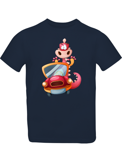 Cartoon Drache im Auto T-Shirt Kids SK