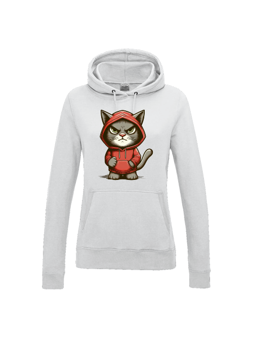 Girlie College Hoodie grimmige Katze