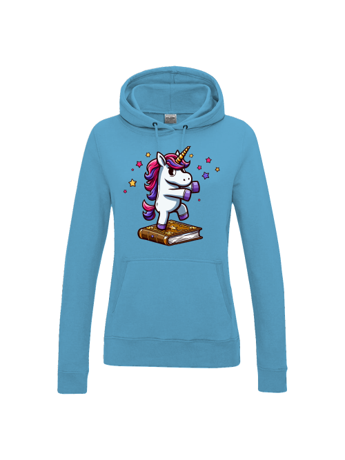 Girlie College Hoodie Einhorn tanzt auf Buch