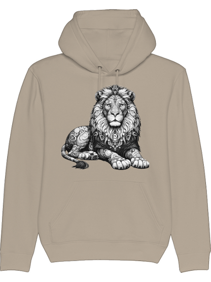 Cruiser hoodie mandala lion in gray