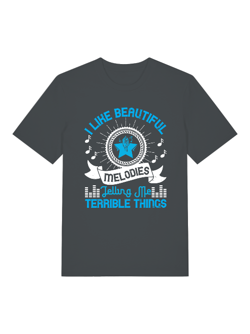 I Like beautiful melodies Front- Unisex Erwachsenen Bio Baumwolle T-Shirt Creator 2.0 ST/St SH