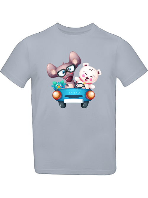 Camiseta de dibujos animados Trio Bird Mouse Bear para niños