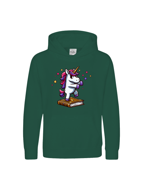 Kids Premium Hoodie Sweet Unicorn dances on book