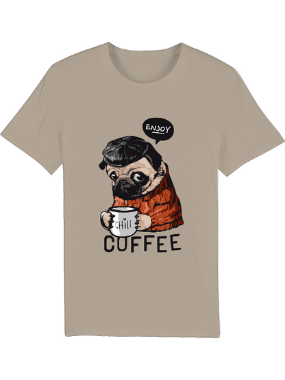 Perro disfruta del café Relájate - Camiseta del creador SK