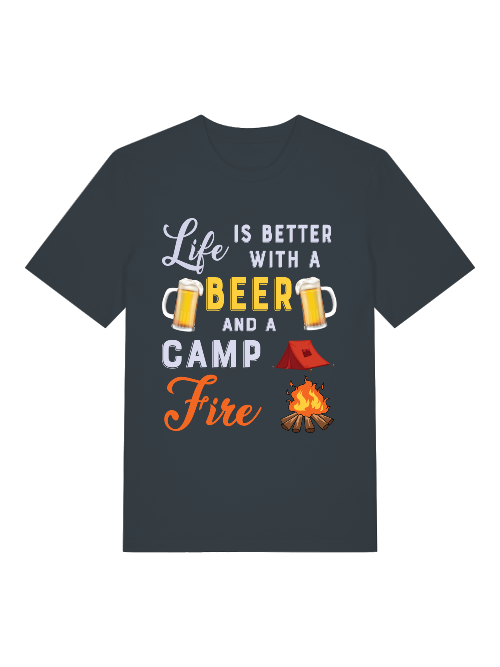 La vida es mejor con cerveza y acampada - Camiseta unisex de manga corta de algodón orgánico para adultos Creator T-Shirt 2.0 ST/ST SH