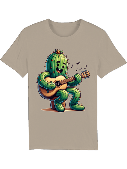 Cartoon Cactus Guitar Player Creator T-Shirt
