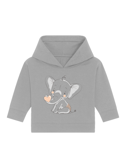 Cartoon Babyelefant mit Herz - Baby Cruiser Hoodie Baby Kleinkinder Kapuzenpullover SK