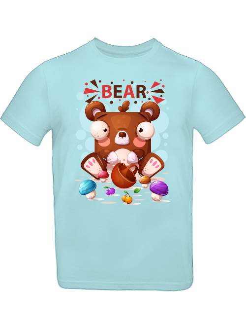 Cartoon Mini Baer mit Pilzen T-Shirt Kids SK