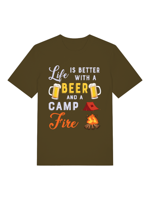 La vida es mejor con cerveza y acampada - Camiseta unisex de manga corta de algodón orgánico para adultos Creator T-Shirt 2.0 ST/ST SH