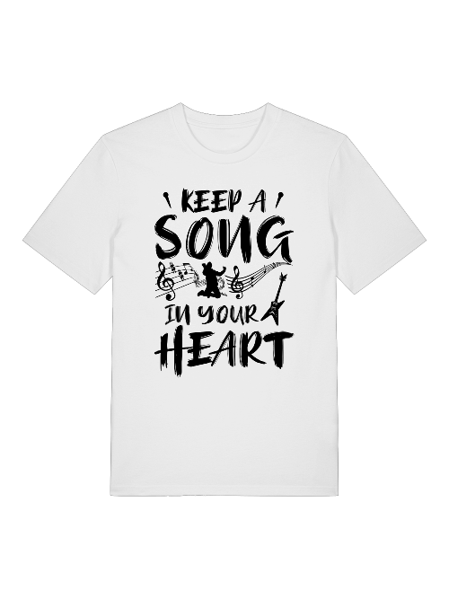Keep a Song in your Heart Front - Unisex Erwachsenen Bio Baumwolle T-Shirt Creator 2.0 ST/St SH