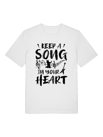 Keep a Song in your Heart Front - Unisex Erwachsenen Bio Baumwolle T-Shirt Creator 2.0 ST/St SH