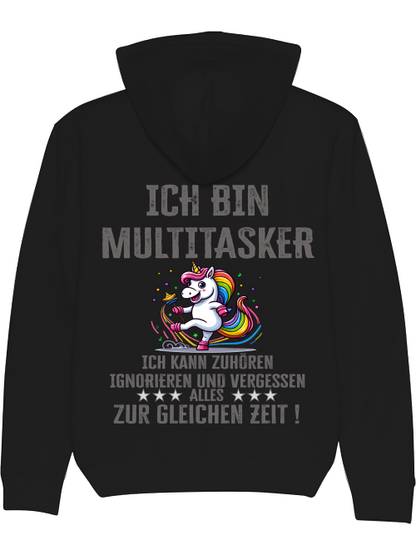 Sudadera con capucha Cruiser Soy multitarea Unicornio Sonajero Danza Colorido
