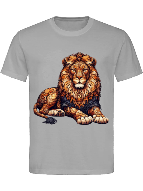 Heavy Cotton T-Shirt Mandala Lion