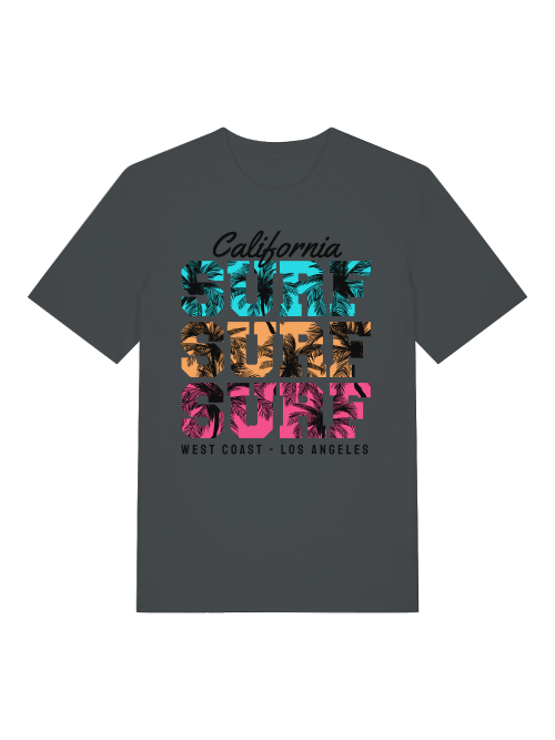California Surf Sunset Front - Unisex Erwachsenen Bio Baumwolle Kurzarm Shirt Creator T-Shirt 2.0 ST/ST SH