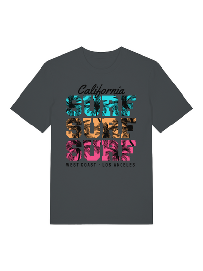 California Surf Sunset Front - Unisex Erwachsenen Bio Baumwolle Kurzarm Shirt Creator T-Shirt 2.0 ST/ST SH