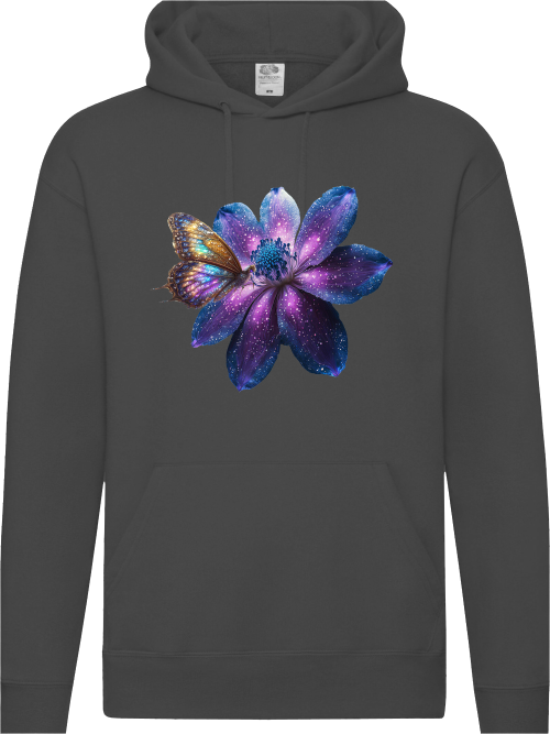 Premium Hooded Sweat Hoodie partner shirt galaxy flower with butterfly front