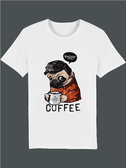 Perro disfruta del café Relájate - Camiseta del creador SK