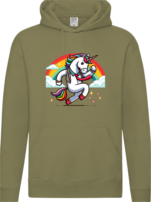 Premium Hoodie Einhorn mit Regenbogen