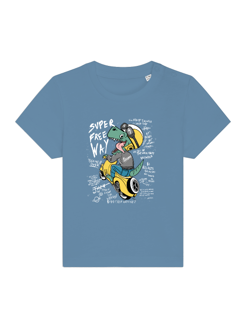 Cartoon Dinospeed auf Motorroller - Baby Creator T-Shirt SK