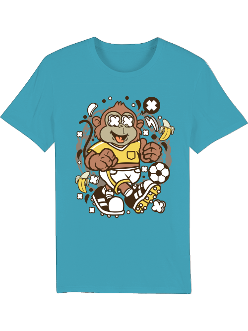 Camiseta de creador de monos de fútbol de dibujos animados