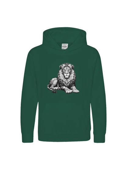 Sudadera con capucha Premium para niños Sweet Mandala Lion en gris