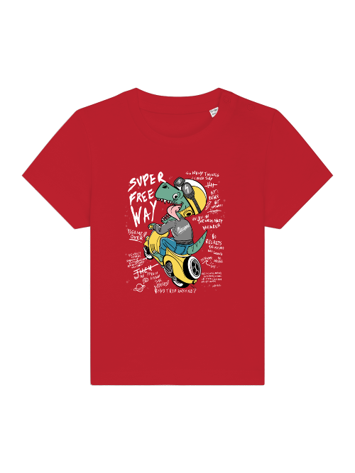 Cartoon Dinospeed auf Motorroller - Baby Creator T-Shirt SK