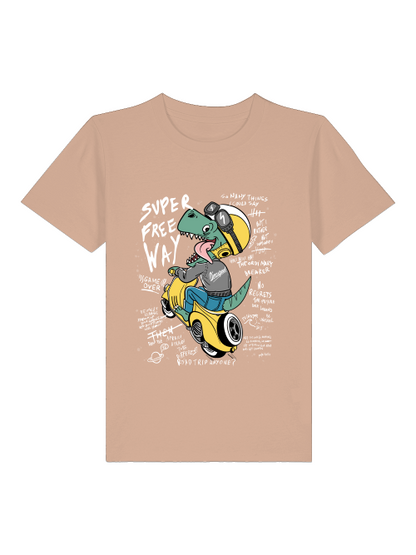 Cartoon Dinospeed auf Motorroller - Mini Creator 2.0 Kids T-Shirt SK