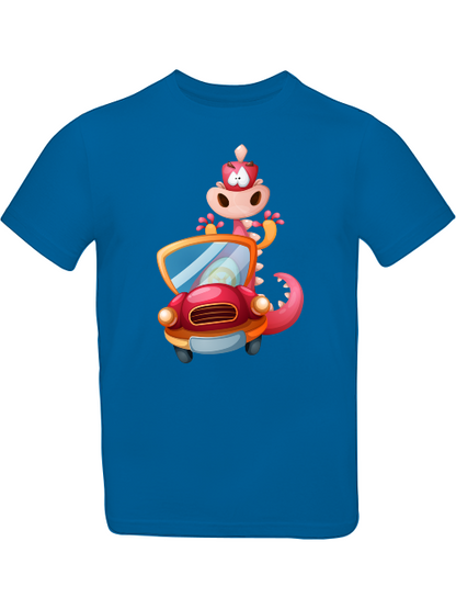 Cartoon Drache im Auto T-Shirt Kids SK