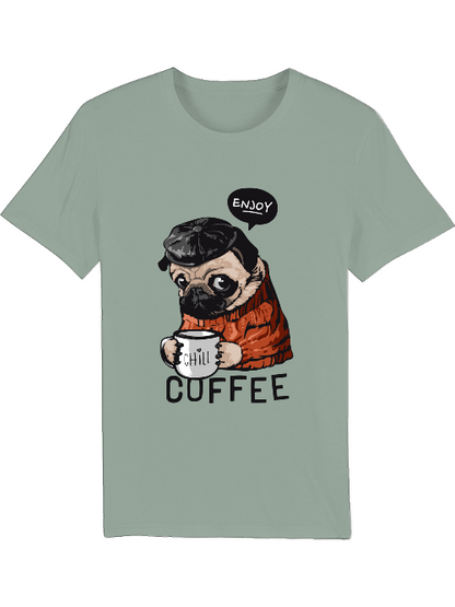 Perro disfruta del café Relájate - Camiseta del creador SK