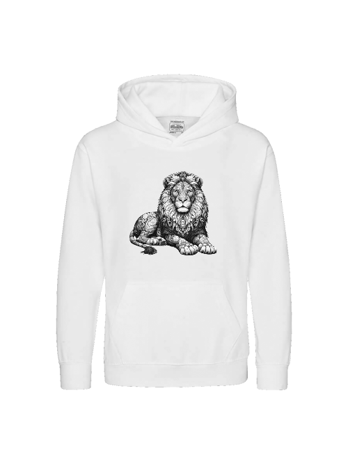 Kids Premium Hoodie Sweet Mandala Lion in gray