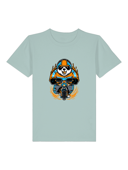 Camiseta infantil Panda Biker de dibujos animados - Mini Creator 2.0 SK