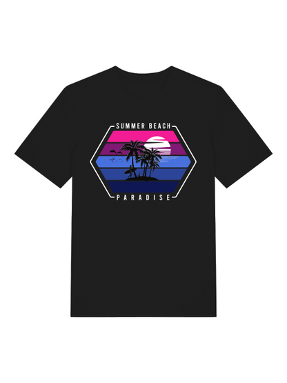 Retro Surfer Sunset Front - Unisex Erwachsenen Bio Baumwolle Kurzarm Shirt Creator T-Shirt 2.0 ST/ST SH