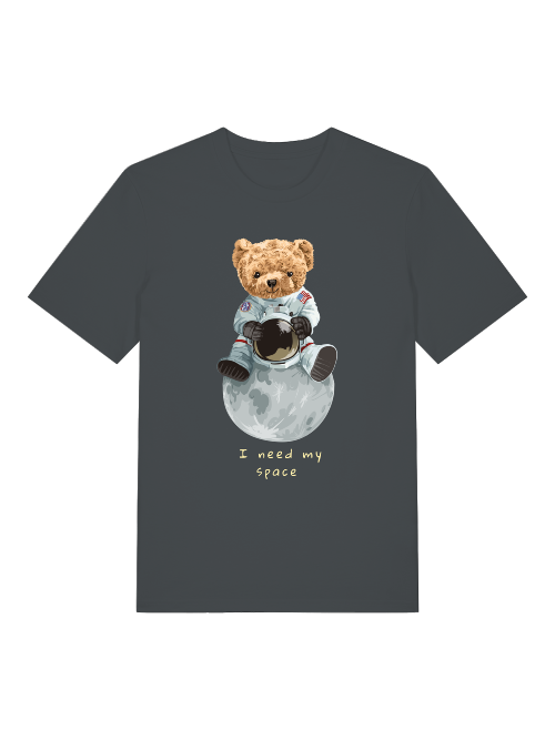 Astronaut Teddy Need my Space Front - Unisex Erwachsenen Bio Baumwolle Kurzarm Shirt Creator T-Shirt 2.0 ST/St SH